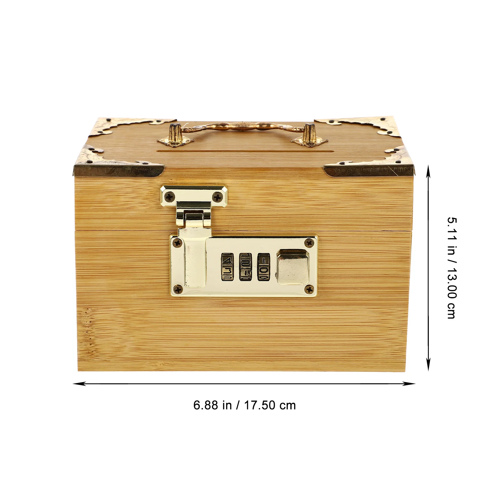 

1Pcs Password Lock Retro Style Wooden Treasure Box Creative Money Saving Storage Case Decorative Jewelry Organizer
