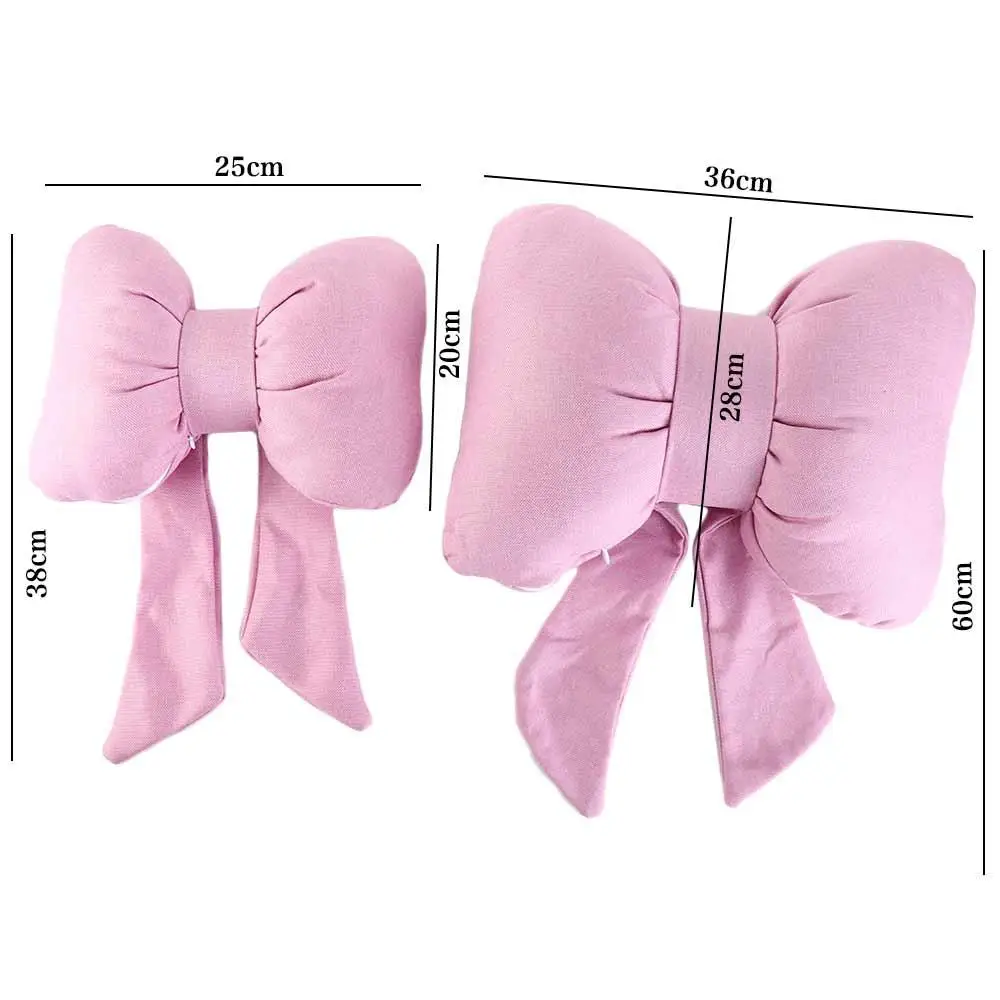 Ribbon Bow Linen Bow Car Headrest Linen Streamer Ribbon Bow Car Neck Pillow Ergonomic Brethable Car Interior Accessories