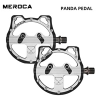 MEROCA bicycle pedal with 3 bearings, aluminum alloy cartoon panda shaped pedal, anti-skid mountain bike, road bike pedal