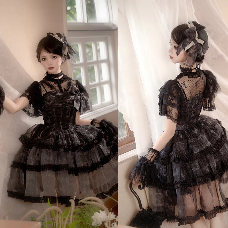 Original Design with Its Own Chest Pad Lolita Lace Shirt Women Crop Top 2025 Summer Top with Chest Pad Removable