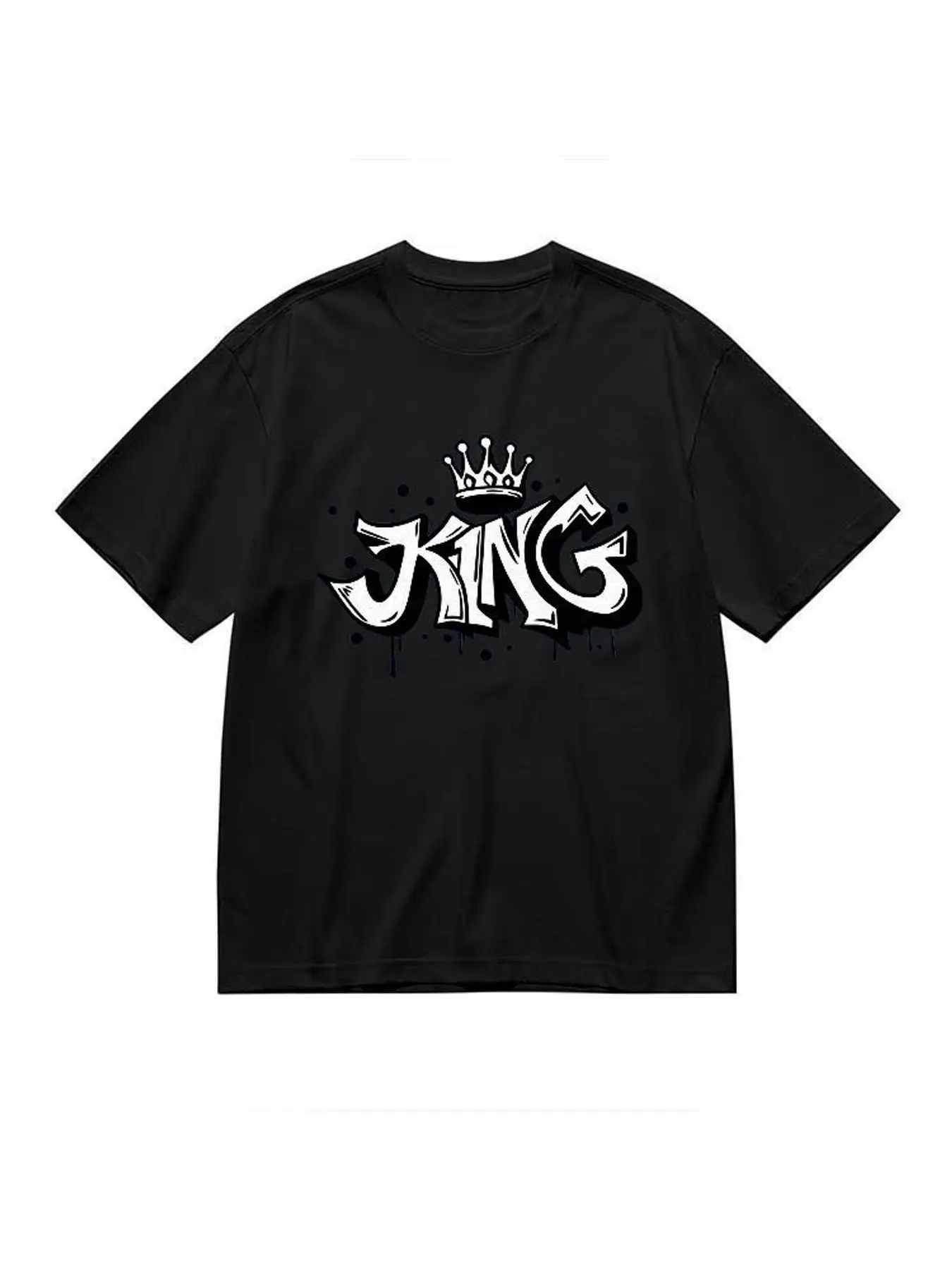 King Crown Graffiti Graphic T Shirt Women Fashion Stretchy Plus Size Tops Short Sleeve Summer Casual Loose Streetwear Tee Clothes view 2
