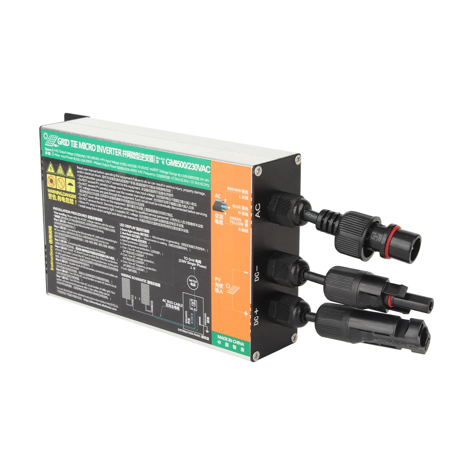 GMI Solar Micro Inverter 500W Voltage Protection Current Protection Temperature Protection Islanding Protection Sine Wave Micro