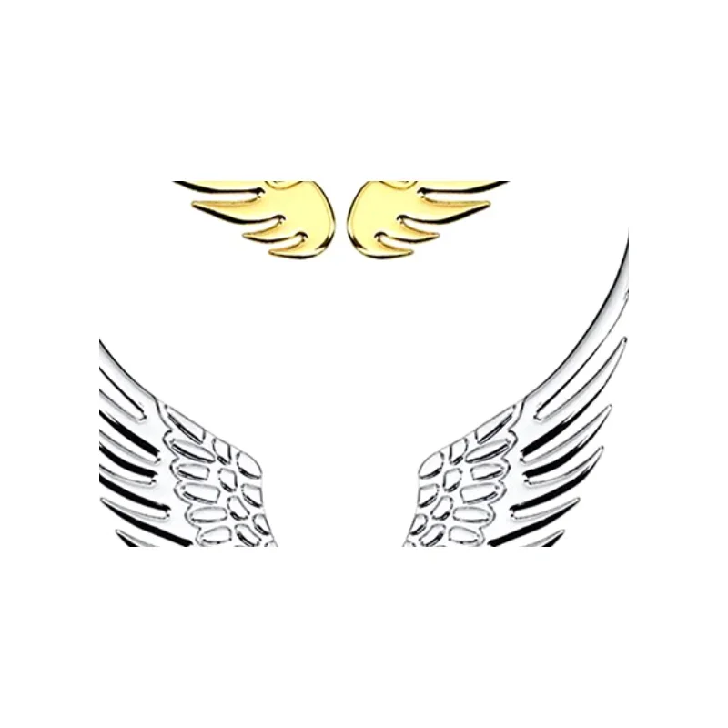 1Pair Car Auto Motorcycle Body Sticker 3D Angel Wings Badge Style Zinc Alloy Decals Silver/Gold Exterior Accessories