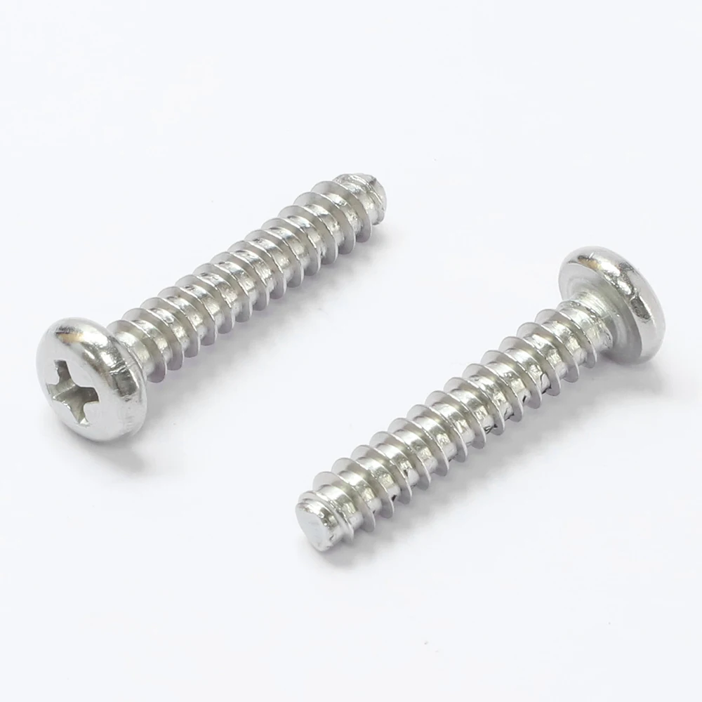 Phillips Pan Head Flat Tail Self Tapping Screws 304 Stainless Steel M1 M2 M3 M4 M5 M6 Cross Drive Round Head Tapping Screw