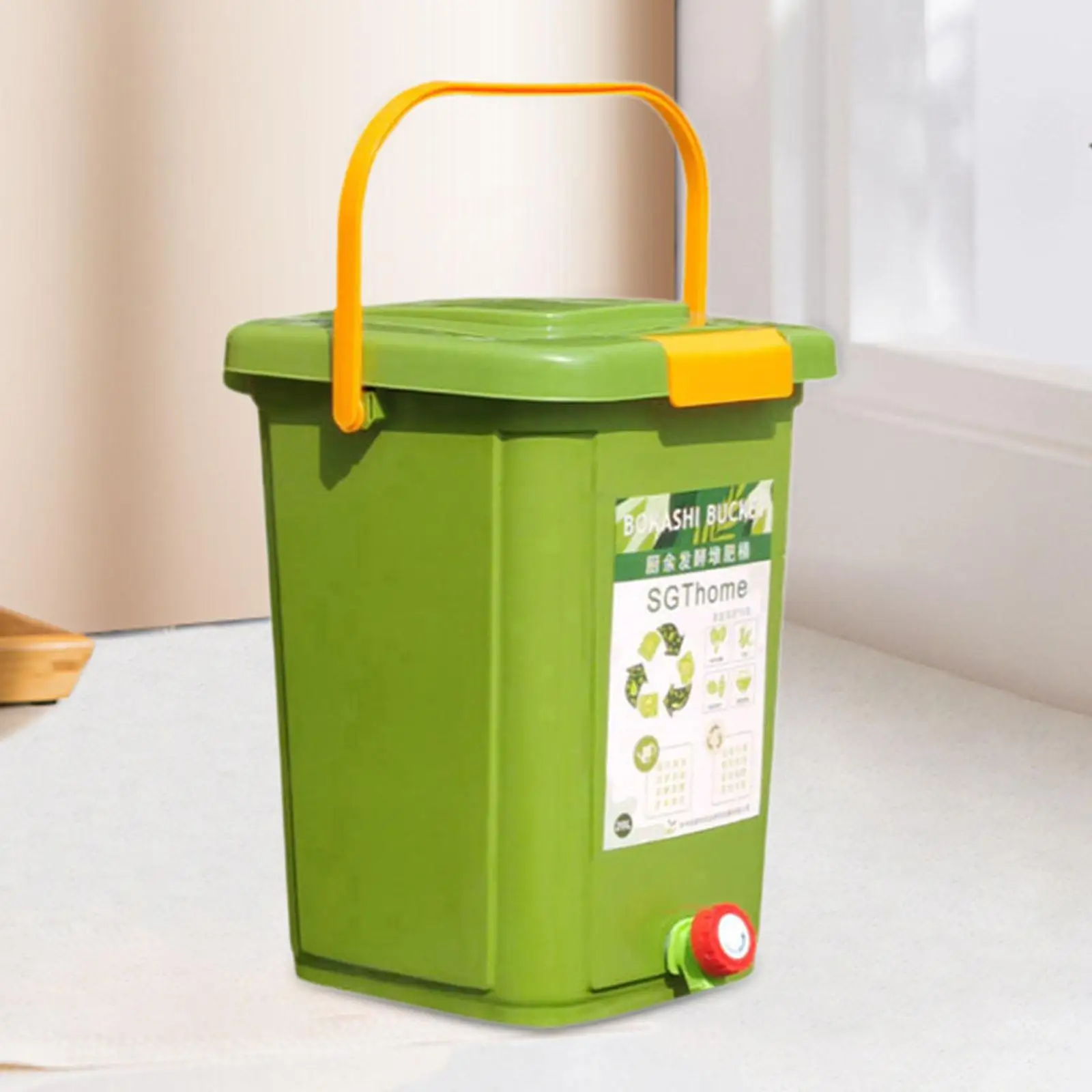 Indoor Compost Bin with Lid Portable 20L Fermentation Tank Composting Container