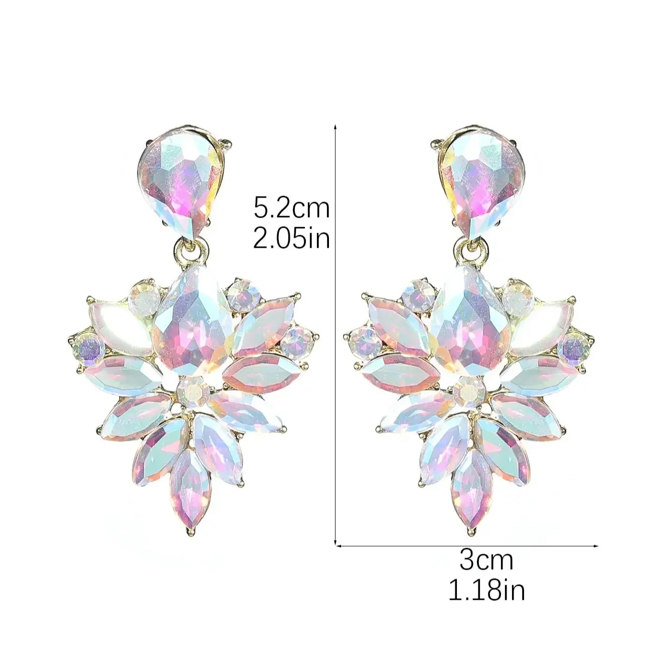 Design sense of personality colorful full of diamonds irregular earrings fashion light luxury exquisite hundred with earrings