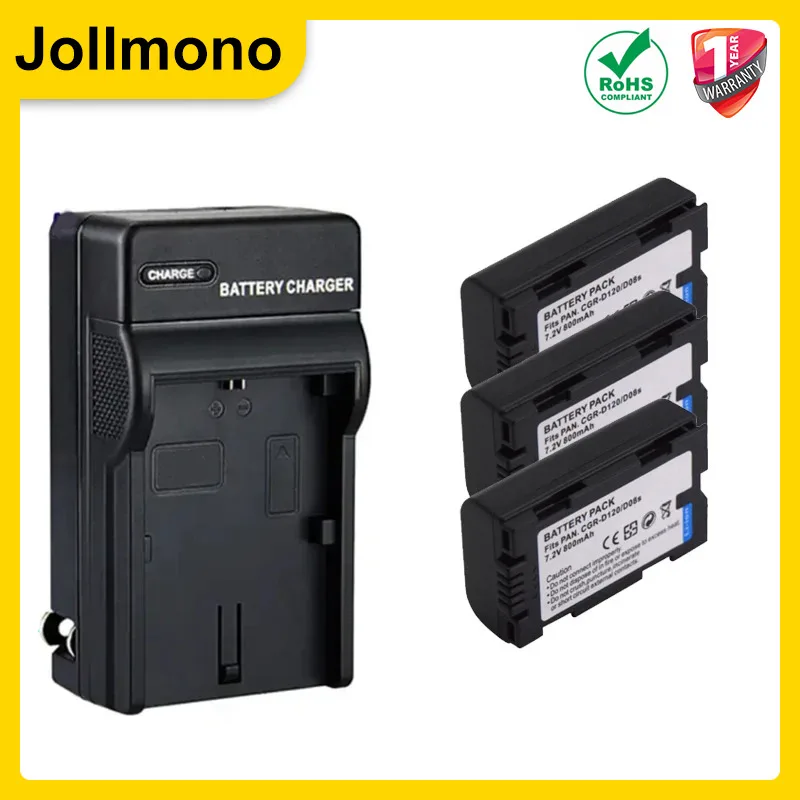 800mAh CGR-D120 CGR-D08S CGR D120 D08S Battery for Panasonic CGA-D54 AG-DVC15 NVDA1B PV-DV402 NV-DS12B NV-DS15 DS150B