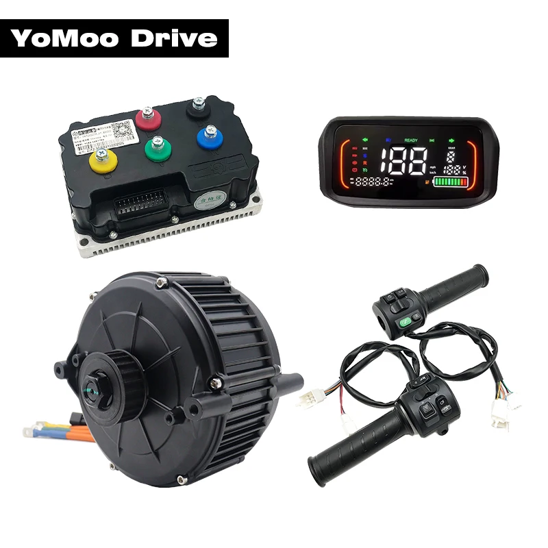 

QS165 V2 5KW 6500RPM 72V 35H Hall Version PMSM Mid-Drive Motor Kits with Fardriver ND72530 Controller, N7 Display, T08 Throttle
