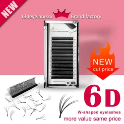 JB Jeyelabeau 6D W Shape Lashes Extension Two Tips W  3D Premade Volume Fan W Styl High Quality Fake Eyelashes Supplies Natural