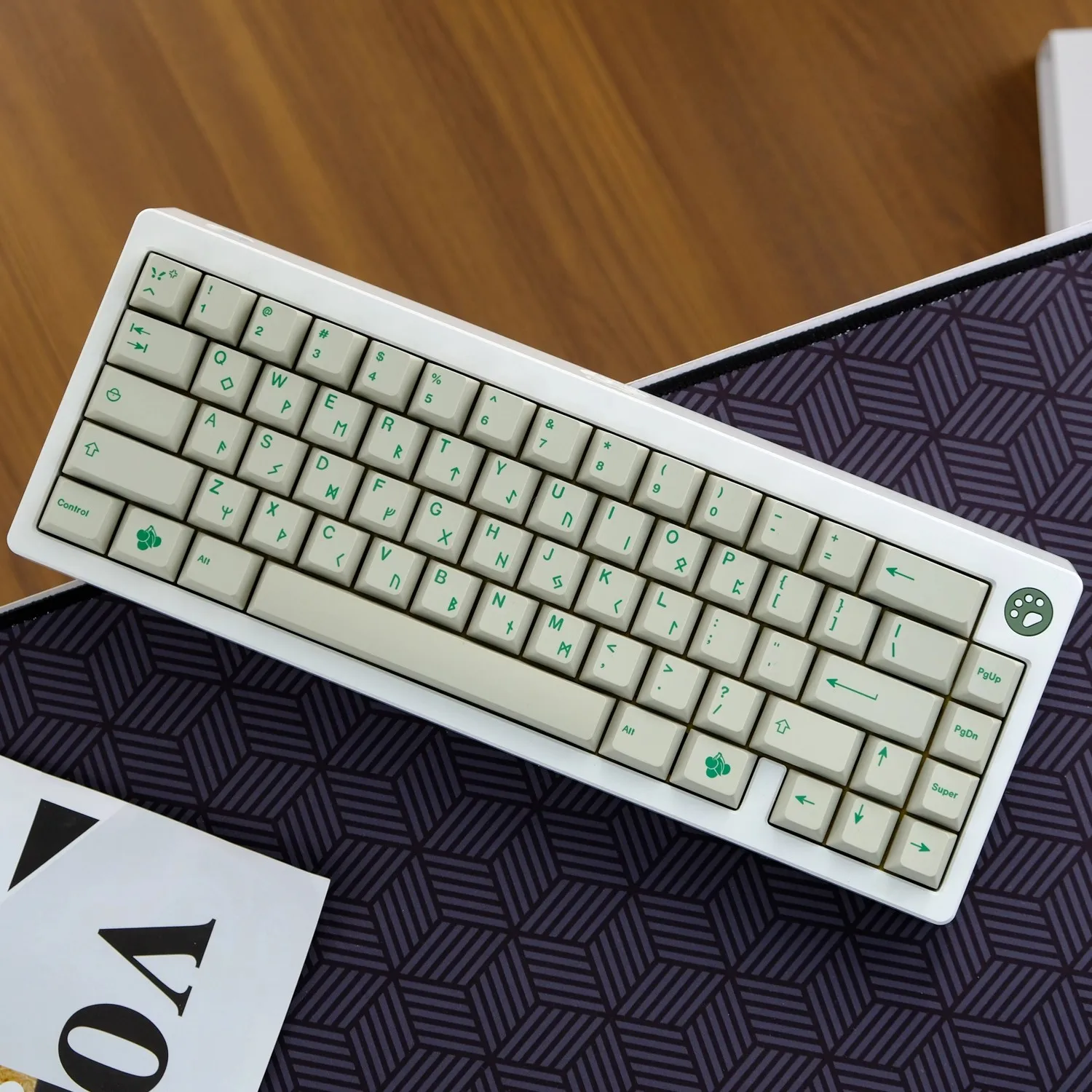 

Rune Character Keycaps Set PBT Cream White Keyboard Keycaps Custom for Mechanical Keyboard Cherry Profile Key Caps