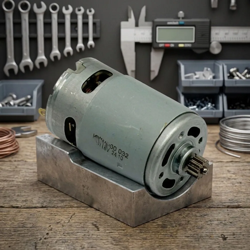 18V 12 Tooth Gear Motor for 550 Type Drill Replacements Compact Ergonomic Design Metal Plastic Gray 7.5x3.75x3.6cm
