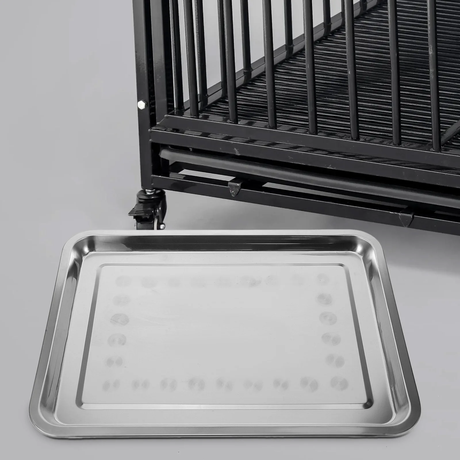 

Pet Tray Dog Crate Bunny Holder Stainless Steel Replacement Travel Cage Accessories Litter Pan Bird Parrot Parakeet Rabbit