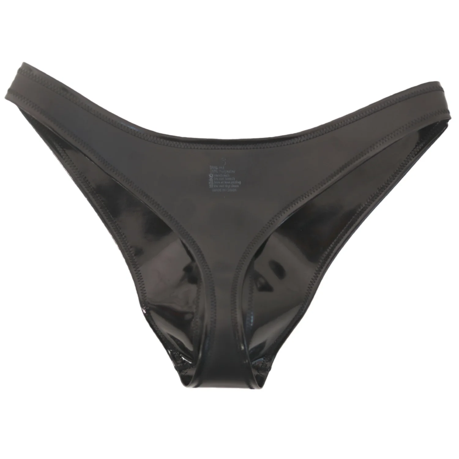 Herren-Badehose aus doppelseitigem PU-Leder, niedriger Bund, S-3XL, geraffte, dreieckige Lederunterwäsche, enge Boxershorts