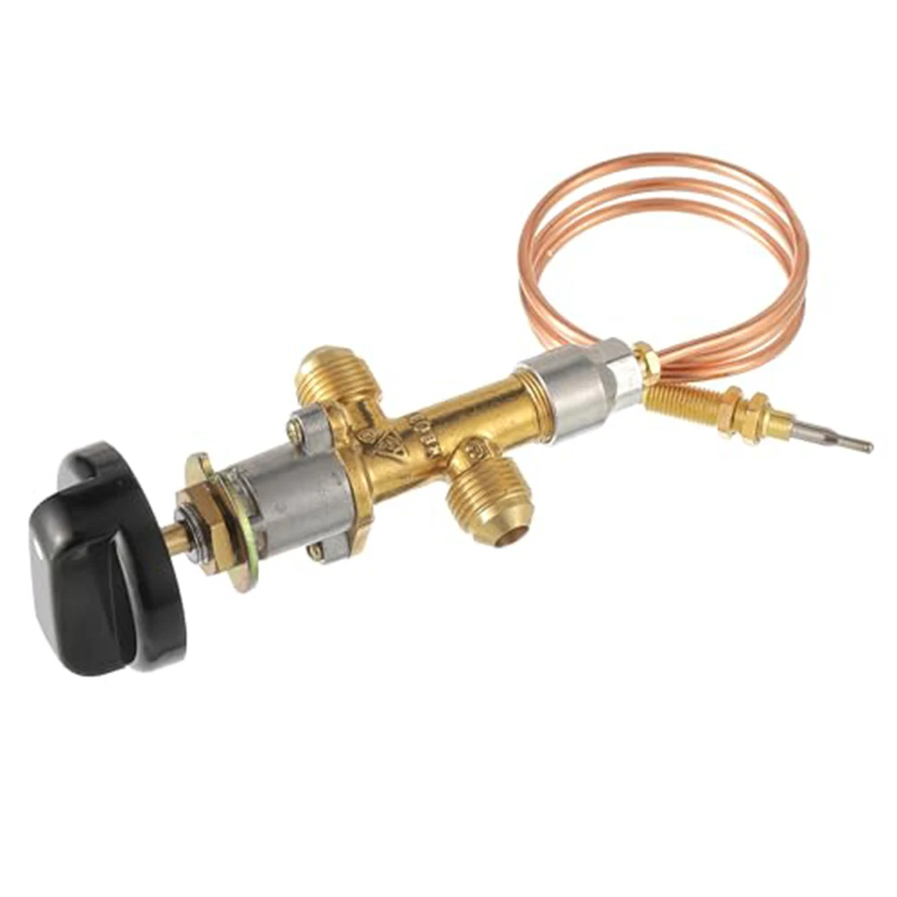 Complete Safety Control Valve Kit with Valve Knob and Thermocouple Wire for Gas Appliances in Fireplaces and Grills