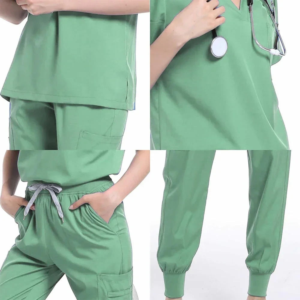 Scrubs mundury medyczne kobieta wielokolorowy SPA mundurek kosmetyczny dentysta weterynaryjne ubrania robocze unisex zestaw do szorowania kliniki aptecznej