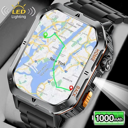 Imagen 1 del producto Relojes inteligentes de superresistencia de 1000MAH para hombres, seguimiento GPS, pantalla HD de 2,0 pulgadas para XIAOMI Compass BT Call, reloj inteligente deportivo resistente al agua