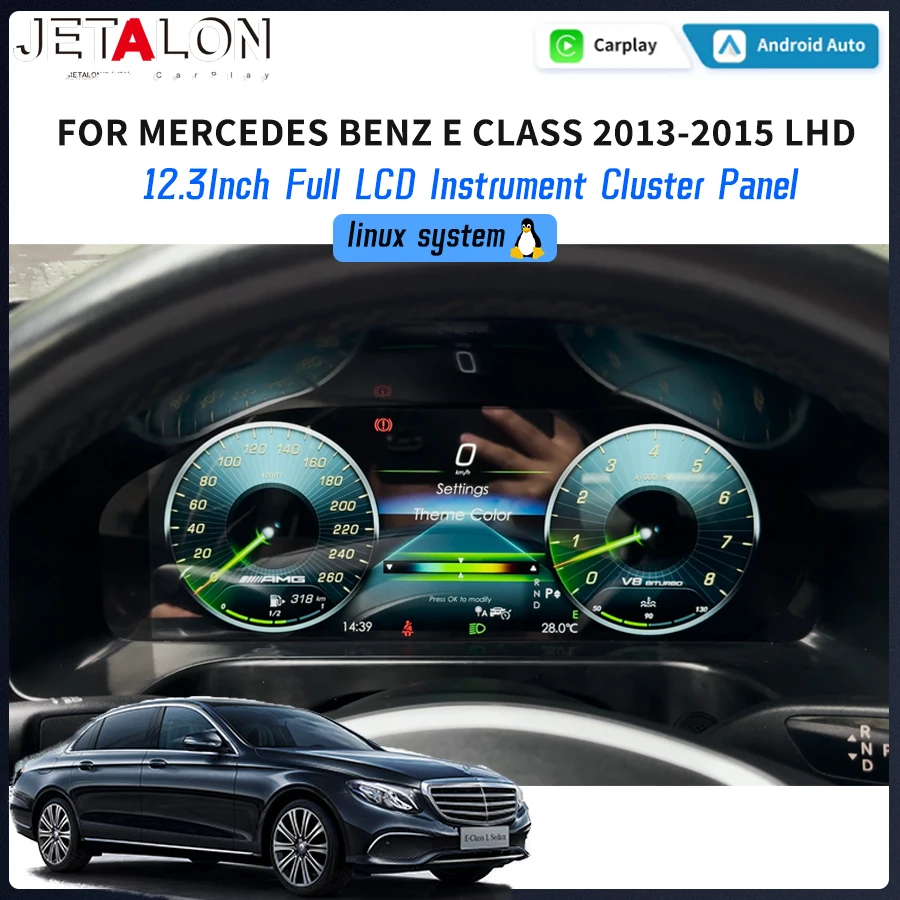 

LCD Instrument Dashboard Panel For Mercedes Benz E Class 2013-2015 Car Digital Speedometer Cluster Linux Carplay Android Auto