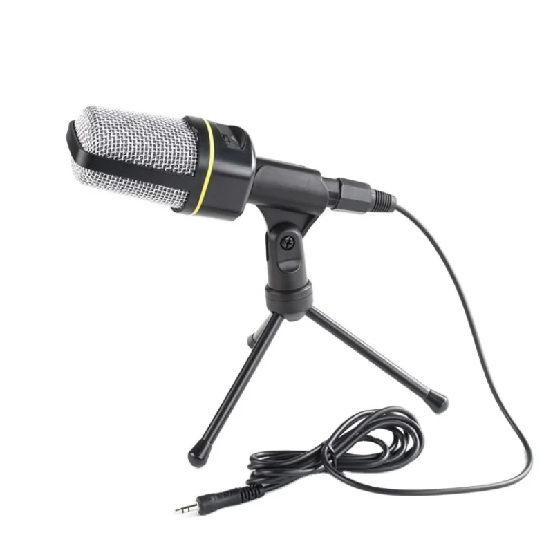 

3.5mm Desktop Microphone Condenser Mic with Tripod Stand Live Singing Broadcasting Recording Podcast SF-920