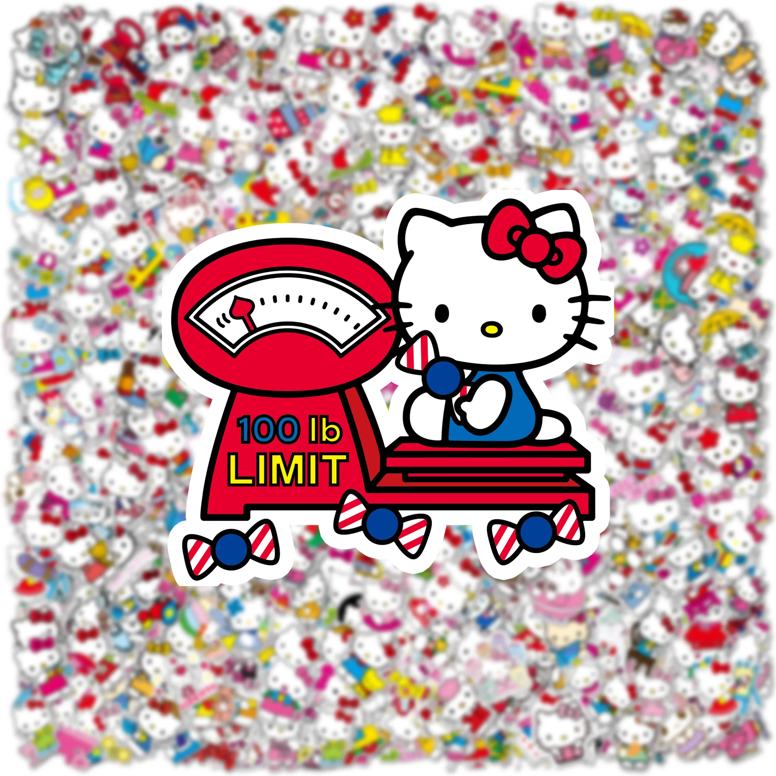100 pièces mignon Hello Kitty dessin animé autocollants pour ordinateur portable coque de téléphone Scrapbook guitare Kawaii Anime Sanrio autocollant étanche jouets
