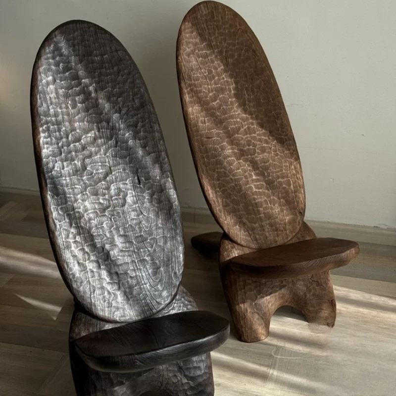 

Wind solid wood leisure lounge chair lazy log stool B&B home low stool