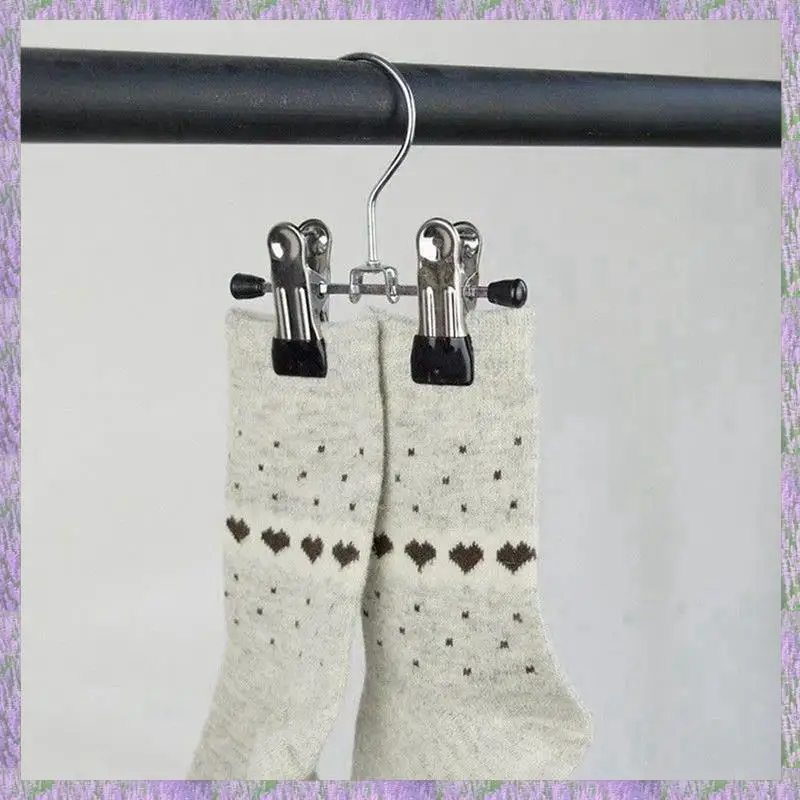 

A63K-36Pcs Adjustable Stainless Steel Shoe Rack Pants Folder Boot Hanger Holder Portable Travel Laundry Hook Hanging Clip