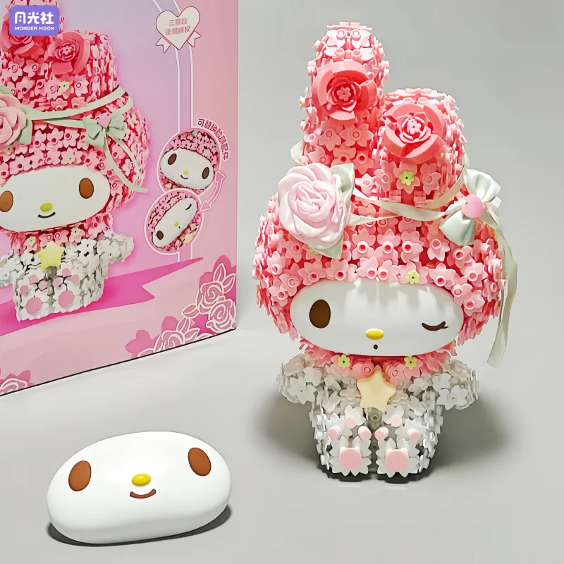 

Wonder Moon Sanrio строительные блоки цветочный кластер головоломка Куроми Мелодия мультфильм собранная игрушка креативная модель подарок 3D украшения