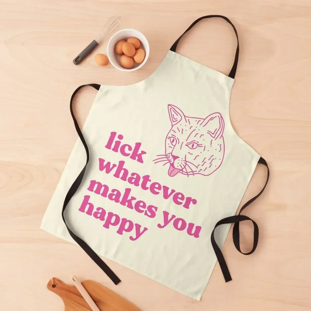 

Lick whatever makes you happy Apron Waterproof Kitchen Woman Kids Household Items Chef jacket men Apron