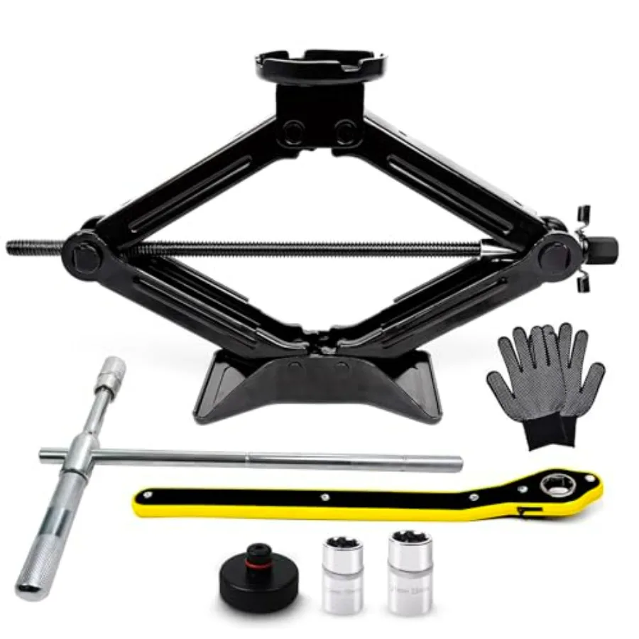 

Домкрат для Tesla Model 3/S/X/Y, ножничный, 2,5 тонны, с улучшенным крестовым ключом, специальными опорными подушками для Tesla, сумка для хранения, черный