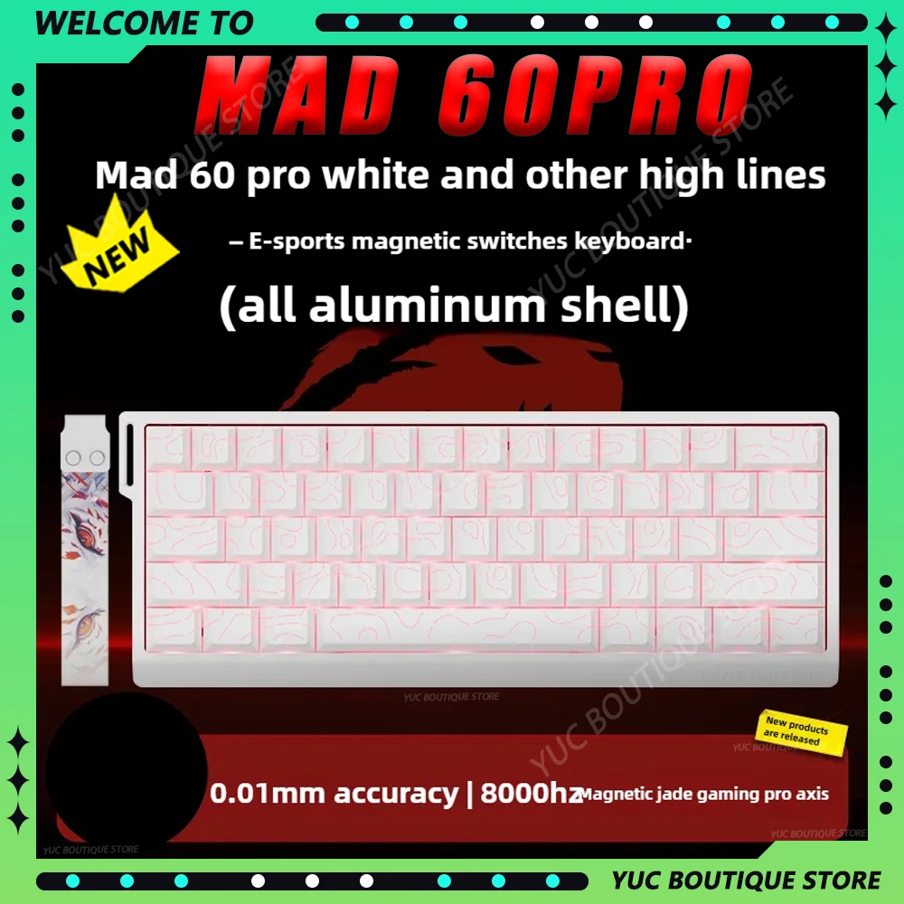 

NEW Madlions Madcatz Mad60 Pro E-sport Magnetic Gaming Switch Mechanical Keyboard Custom 8k 0.02RT Keyboard Gaming Accessories