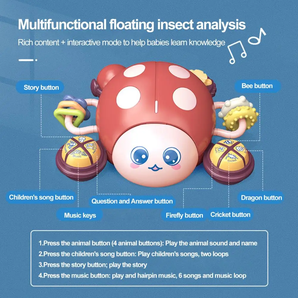 Baby Toy for 6-12 Months Crawling Baby Toy with Lights Music Promoting Motor Development Discovery Early Education Motor