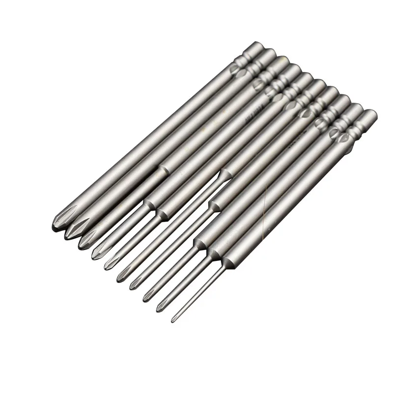Long Phillips Screwdriver Bits 4mm Round Shank PH0 PH1 PH2 Cross Head Electric Screwdriver Bits 80mm 100mm 120mm 150mm 200mm