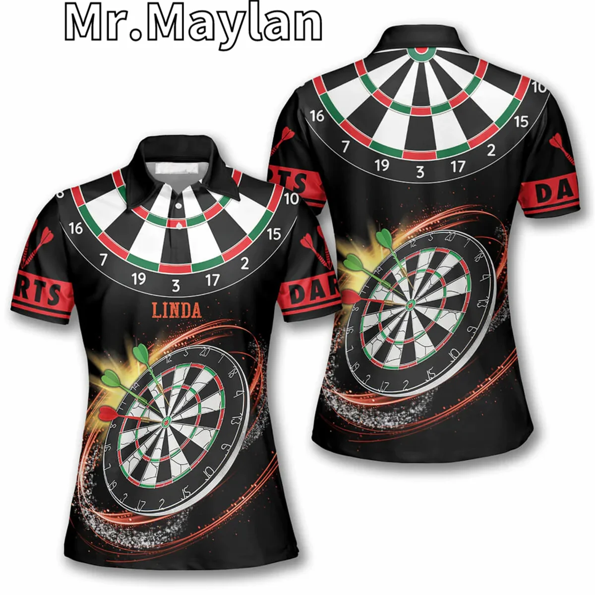 Personalized Oopps I Darted Dartboard 3D Sport Polo Shirt Men Women Dart Team Name Uniform Tee Gift for Darts Lovers Unisex Tops