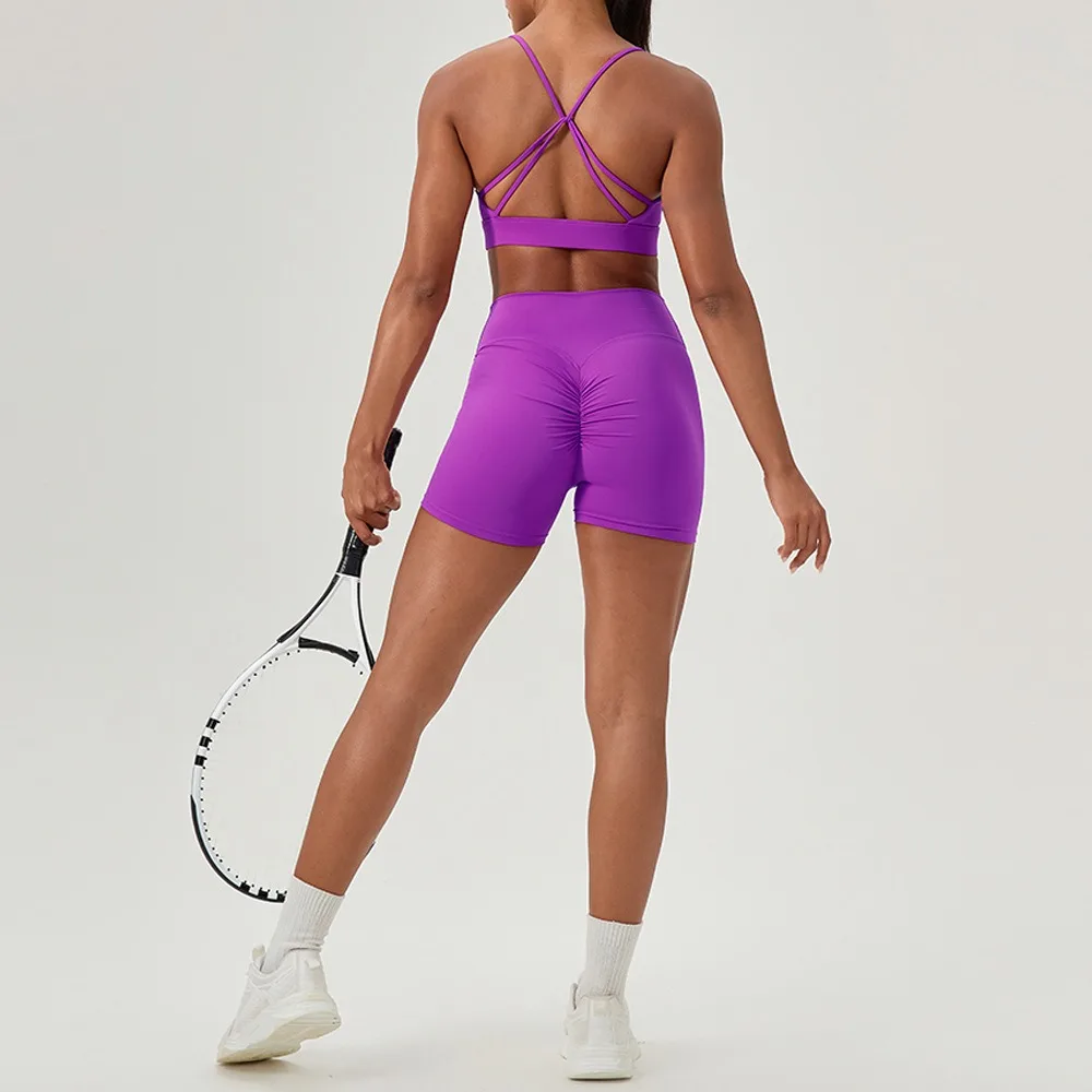 女性のセクシーなヨガブラクロスストラップ通気性フィットネススポーツブラランニングフィットネスワークアウトスポーツブラジムトレーニングブラ