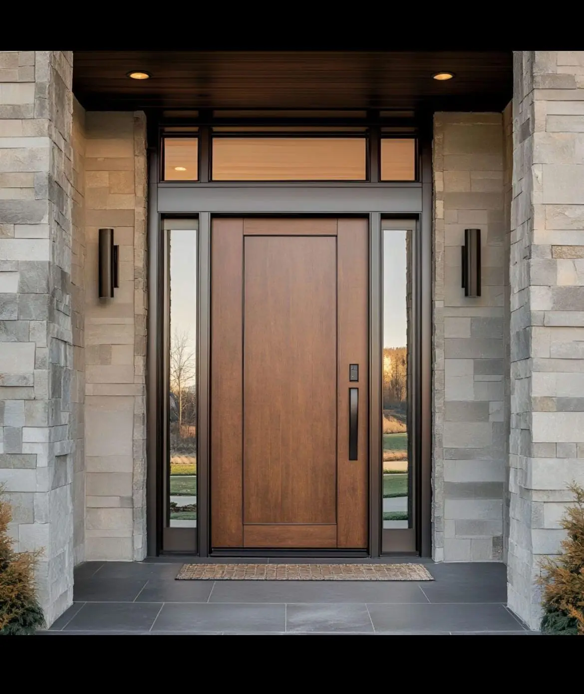 Aluminum Alloy Heave-duty Entrance Doors with Modern Design Waterproof Exterior Door Sound Insulation Custom Size and Color