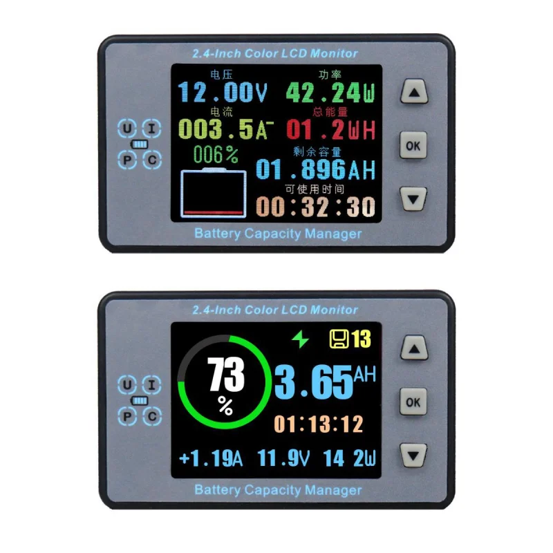 VAH9710 \ โต๊ะหน้าจอสีขนาด2.4นิ้วแรงดันไฟฟ้าบลูทูธรถยนต์ไฟฟ้าความจุกระแสไฟ coulometer แบตเตอรี่ RV