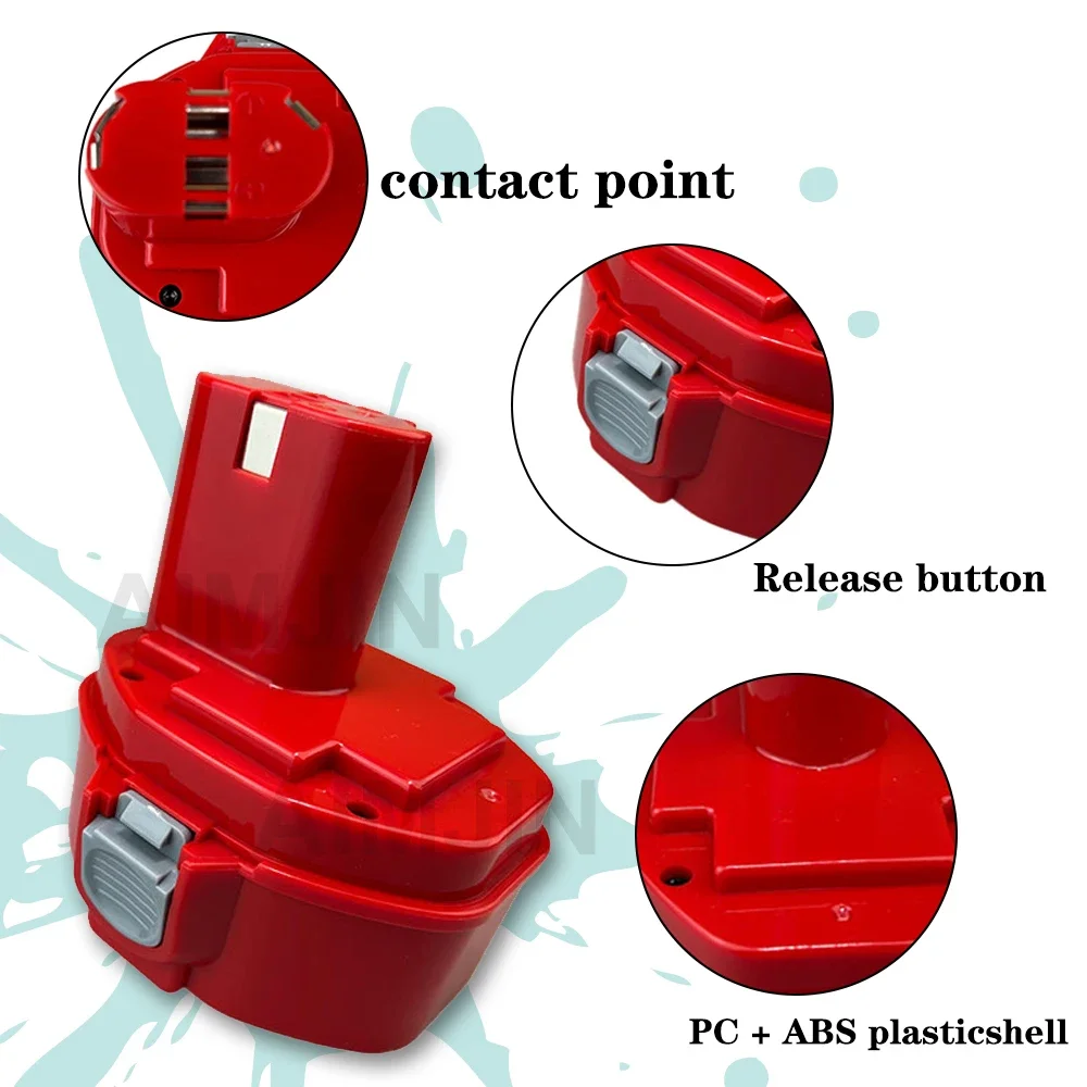 Batería de repuesto para Makita PA14, 14,4 V, 4,8 Ah, 1422, 1433, 1420, 192600-1, 6281D, 6280D, 6337D