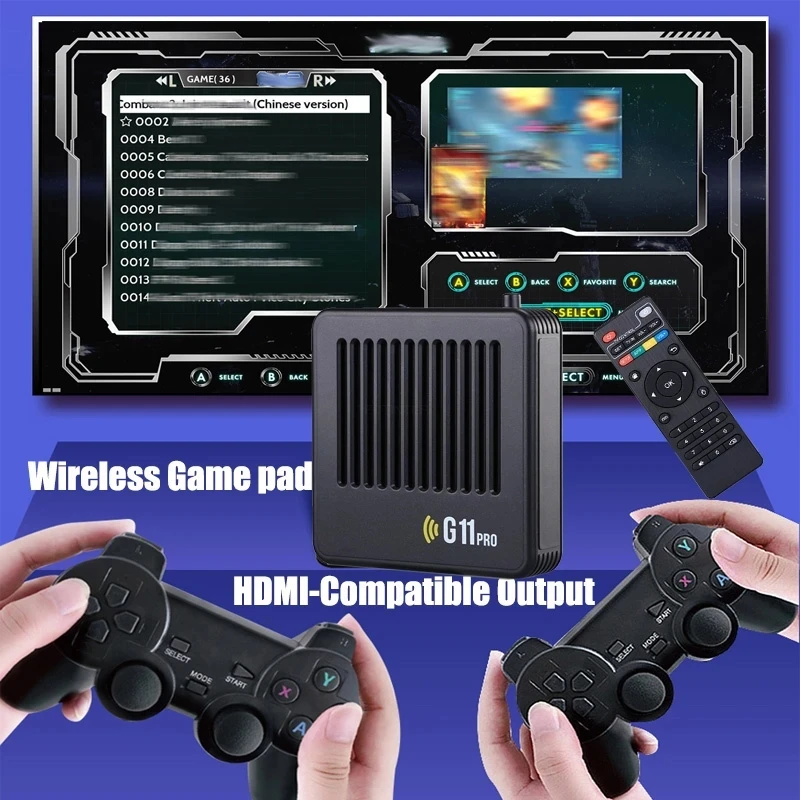 Retrowave G11 Pro Game Box 4K HD - 100000 Jeux Rétro + 2 Manettes Sans Fil - 256Go Console TV