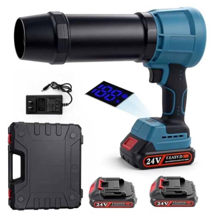 

Cordless Leaf Blower 24V Electric Handheld Leaf Blower with Battery and Charger Lightweight Powered Blowers for Lawn Care Yard