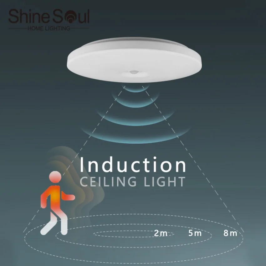 모션 센서가 있는 LED 천장 조명, 인체 적외선 감지 조명, 계단 차고 복도 창고 실내 조명 기구