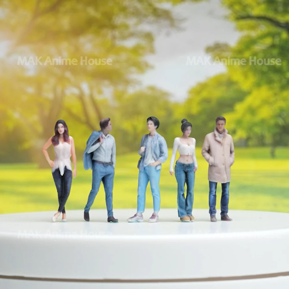 

3D Print Figures 1/87 1/64 1/43 1/24 1/18 Fashionable Female Male Backpack Shopping Suit Man Realistic Model Scene Dolls Car Toy