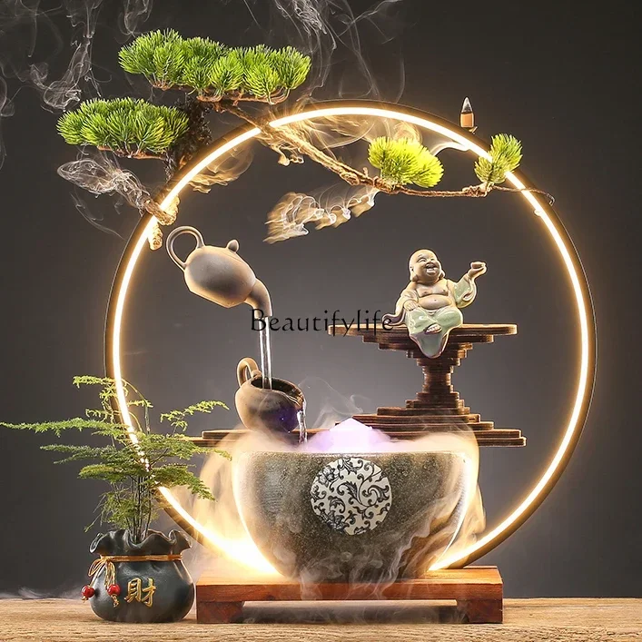 

Living Room Fountain Desktop Water Fish Tank Small Household Circulating Lucky Fish Tank