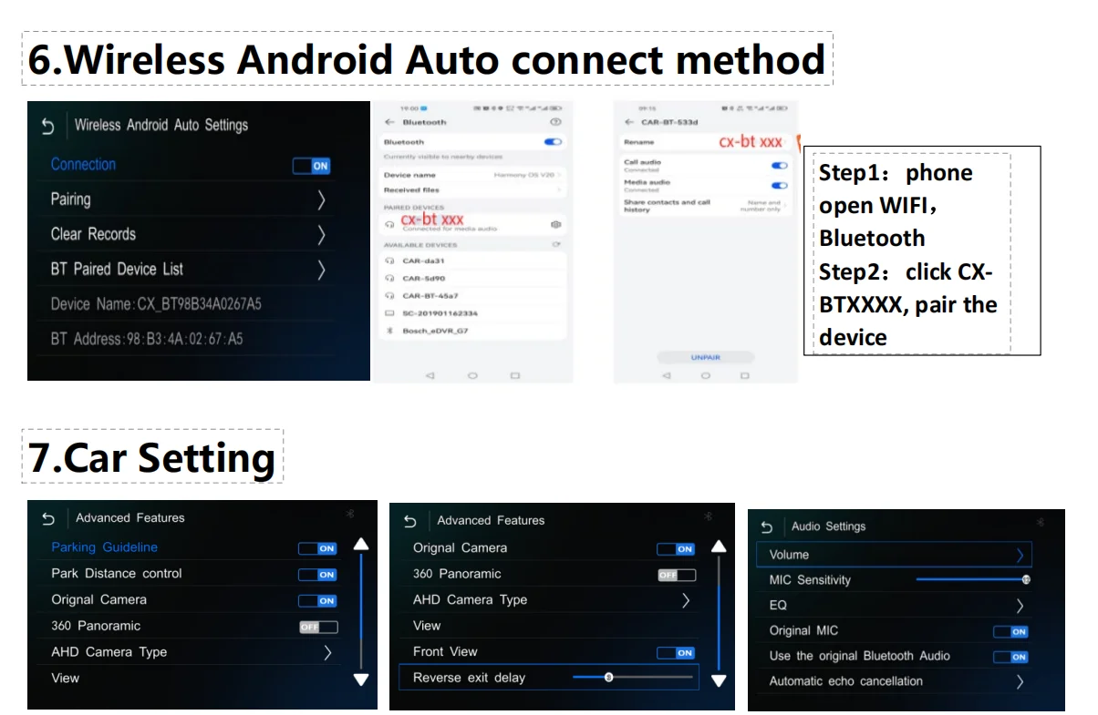 BONROAD Drahtloser CarPlay Android Auto-Schnittstellenadapter für Audi A4 B8 A5 Q5 2009–2015 mit AirPlay Mirror Link Bluetooth – Detail 11