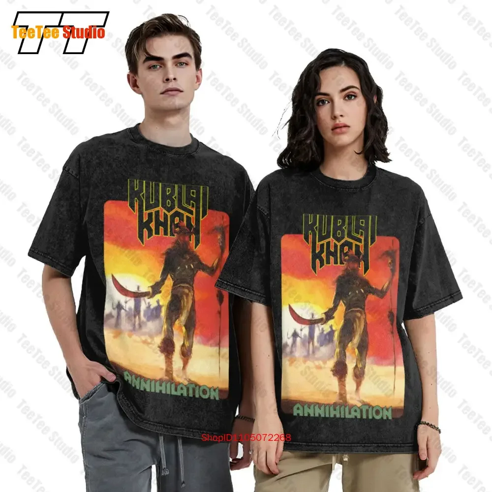 Kublai Khan Annihilation Vintage Oversized T-Shirt Metal Music LBJZ