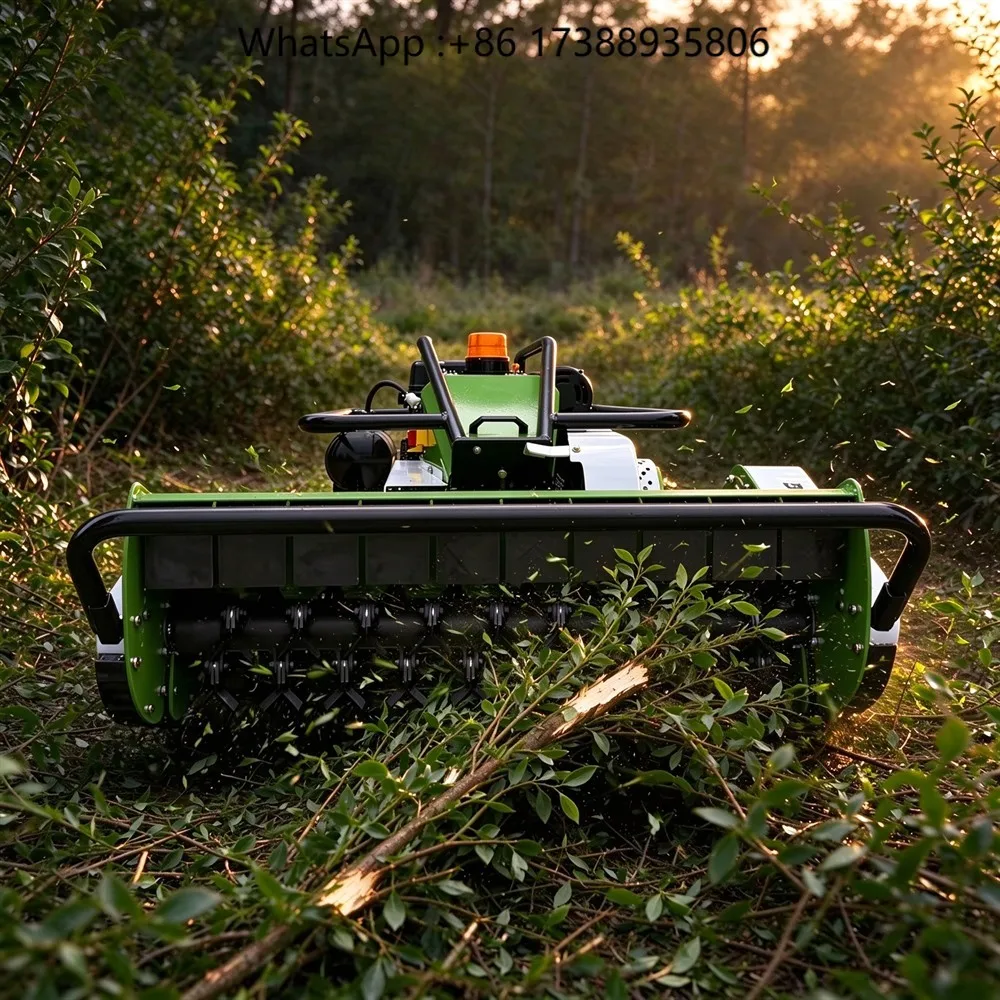 25HP Crawler Remote Control Brush Mower Heavy Duty Tracked Flail Cutter for Bushland Thick Brush Clearing