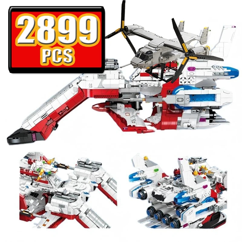 2899 Pcs Anime Military Star Archangel Spacecraft Building Blocks Set Technical Space Wars MOC Toys for Adults Christmas Gift