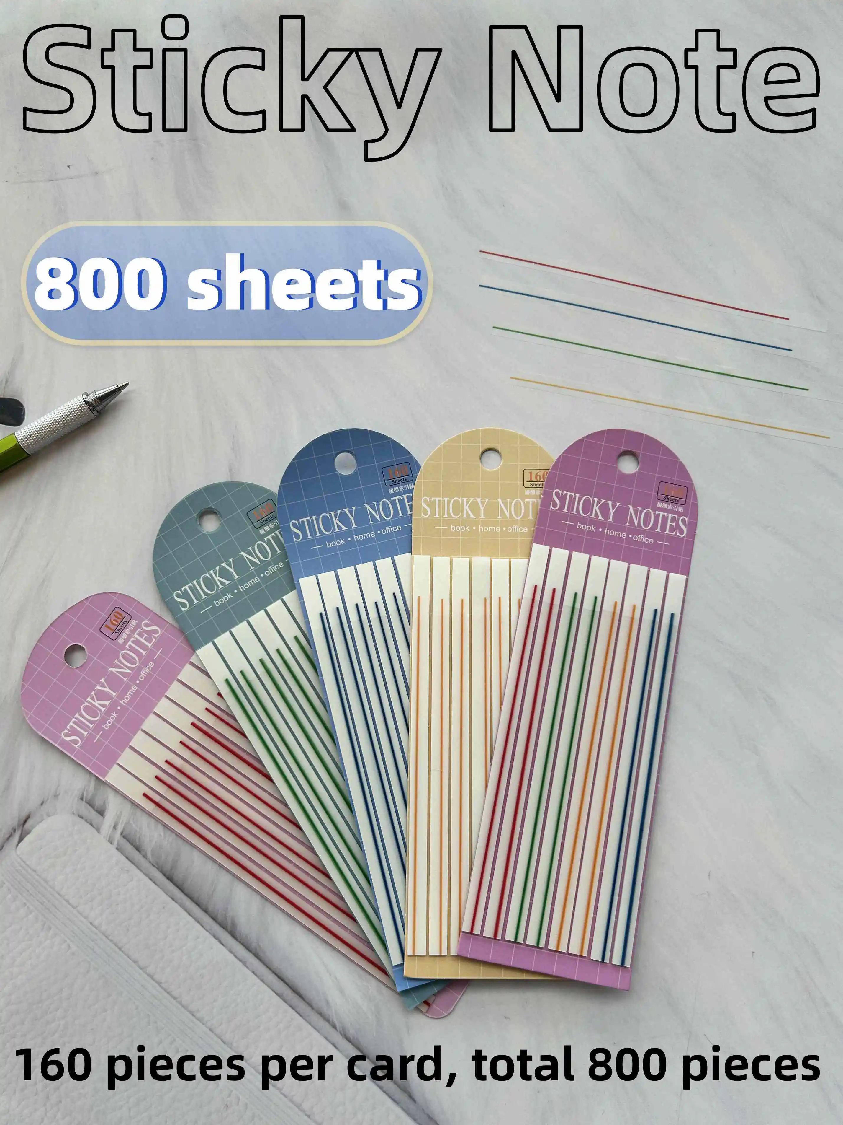 5 Pack 800 Pcs Page Markers Sticky Note Page Labels, Reusable File Index Sticker Tabs, Waterproof File Flags, Morandi Stickers