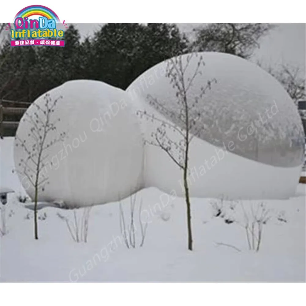 خيمة فقاعية قابلة للنفخ بغرفتين تستخدم عائلًا خيمة تخييم شفافة للتخييم في الهواء الطلق #6