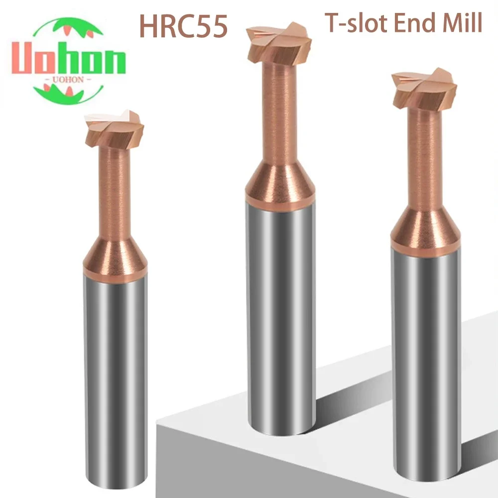 HRC55 12-16mm Tungsten Carbide Alloy T Slot End Mill 4 Flute T Shape Slotting Milling Cutter CNC Tool for Steel Cast Iron