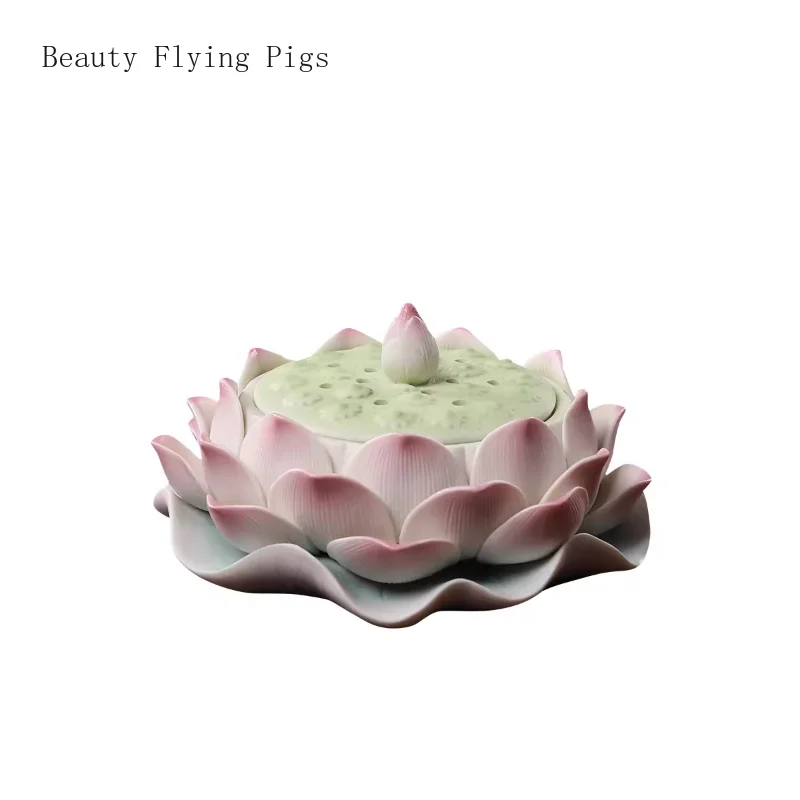 

1PCS Ceramic Lotus Incense Burner Home Incense Insertion Base Feng Shui Decoration Offering items in front of Buddha