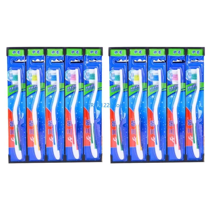 

Y1UF Deep Cleaning Toothbrush Pack Adult Bristle Toothbrush with Ergonomic Handle Helps Remove Surfaces Unisex